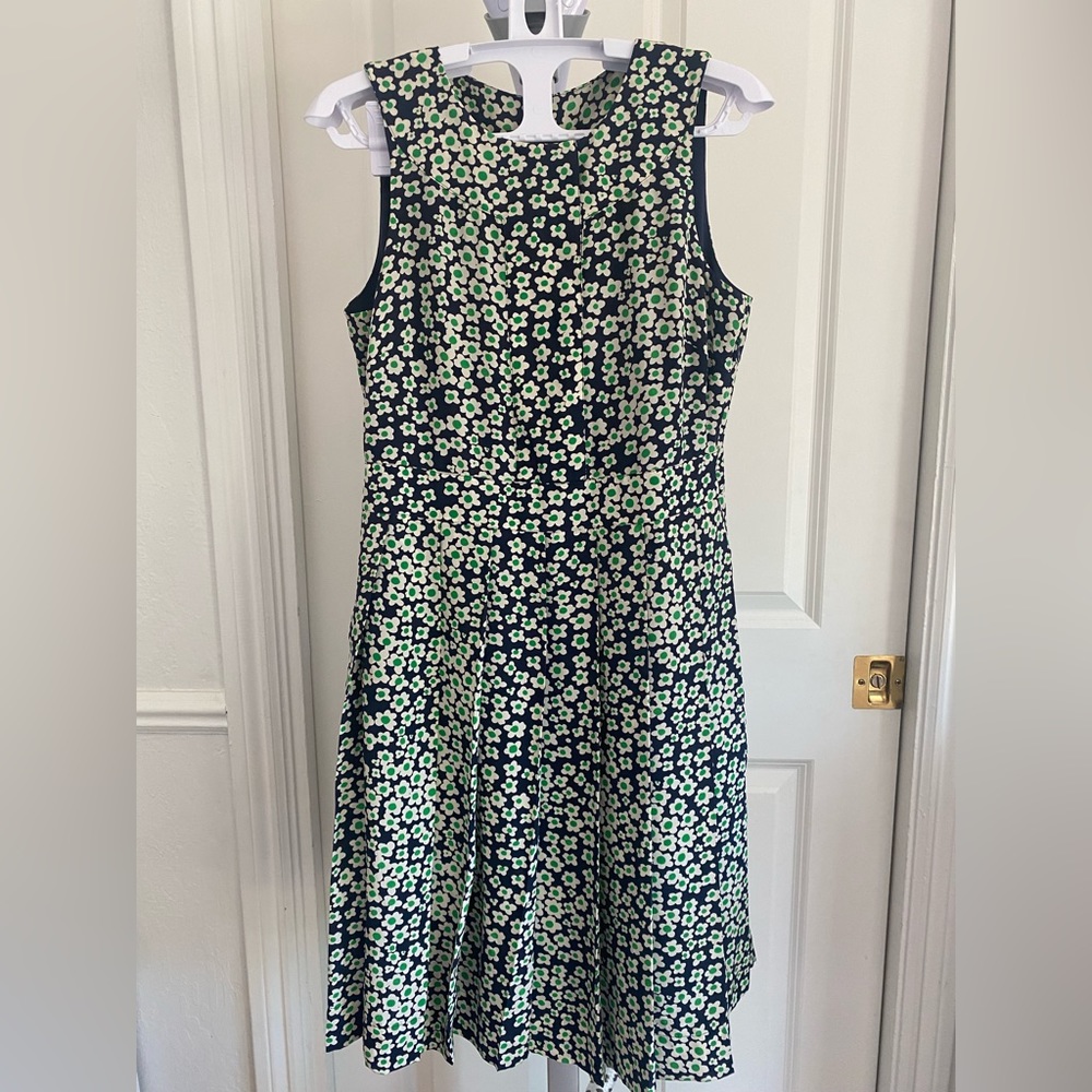 J. Crew • 100% Silk Blue Green Floral Dress Size 2